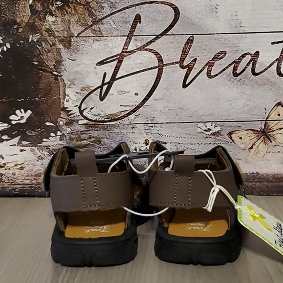 NWT First Steps by Stepping Stones Fisherman Sandals Brown Size 10 (CS322) - Picture 4 of 8